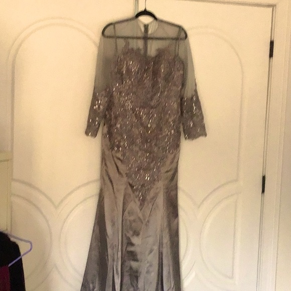 Mother Of The Bride Dress Steel Gray - Picture 1 of 6